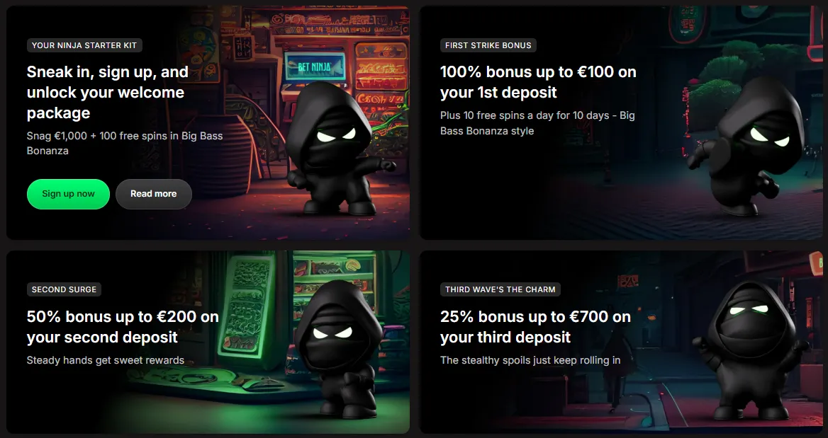 betninja casino bonuses