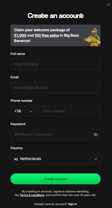 betninja casino create account